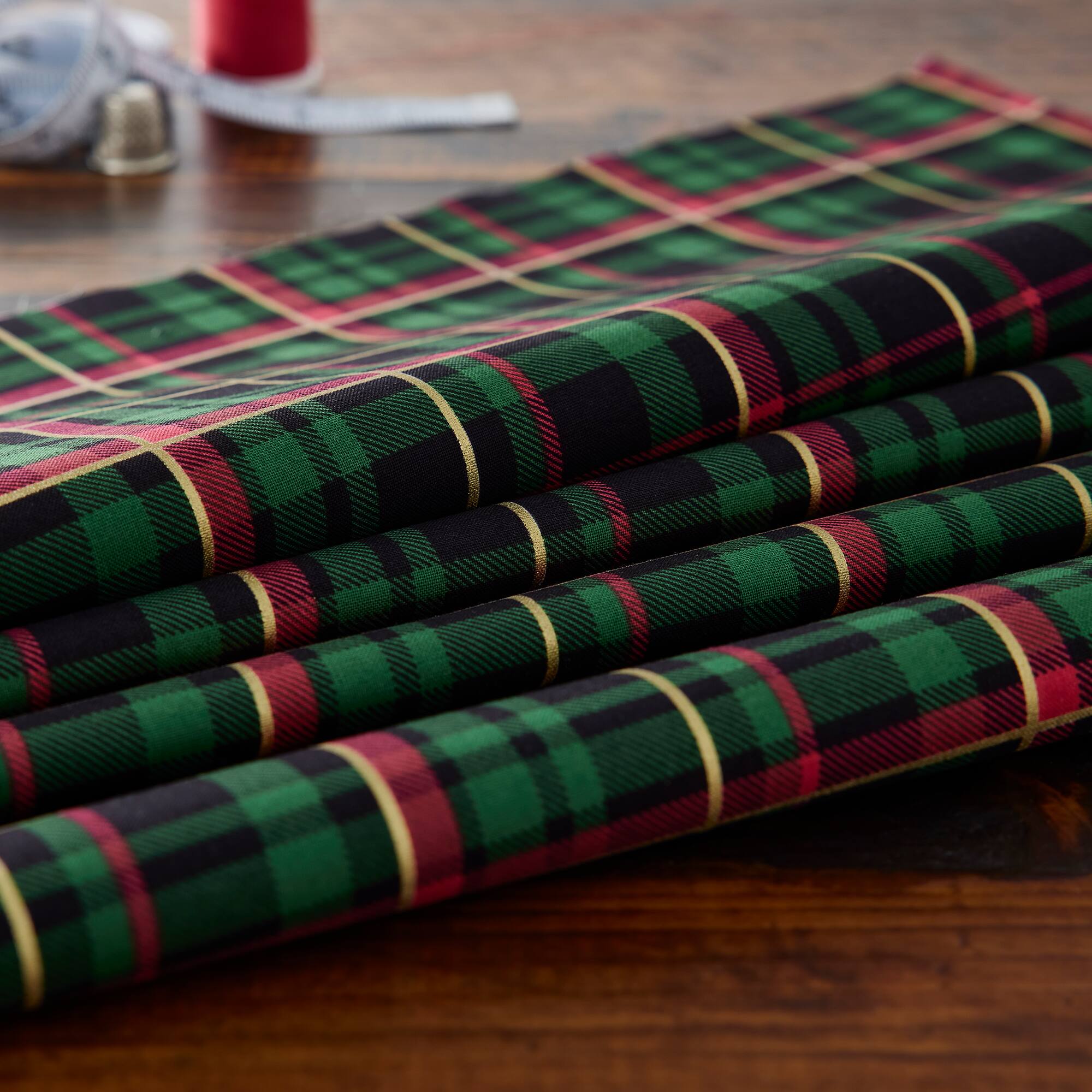 Fabric Traditions Christmas Green Glitter Cotton Fabric